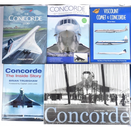 263 - A collection of assorted Concorde books and memorabilia to include; a folder containing 40th Anniver... 