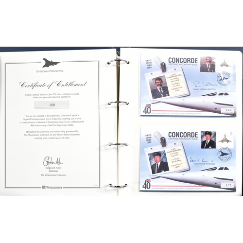 263 - A collection of assorted Concorde books and memorabilia to include; a folder containing 40th Anniver... 