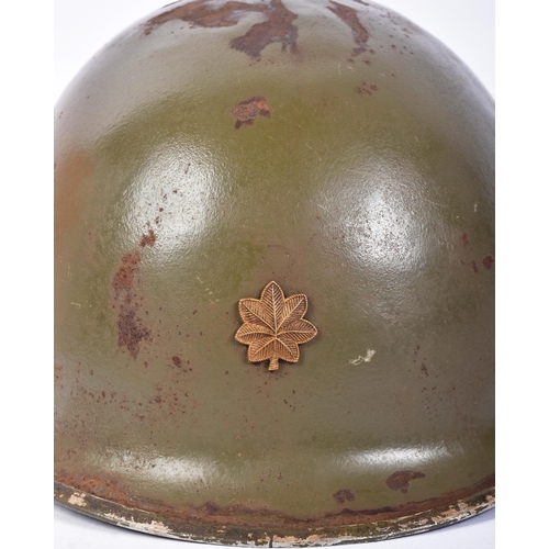 275 - A WWII Second World War US United States Army Major Officers M1 steel combat helmet. Swivel bale exa... 