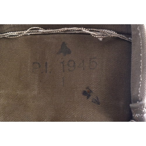 292 - A WWII Second World War British BREN Gun Magazine carrier containing x6 magazines (pouch dated 1945)... 