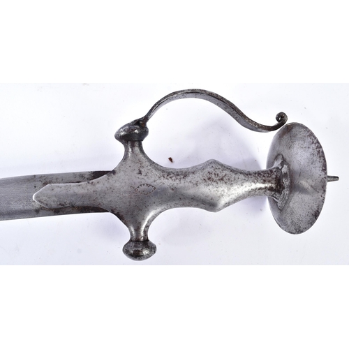 33 - A mid 18th Century North Indian Tulwar ( Talwaar / Talwar ) sword. Disc shaped pommel swollen grip w... 