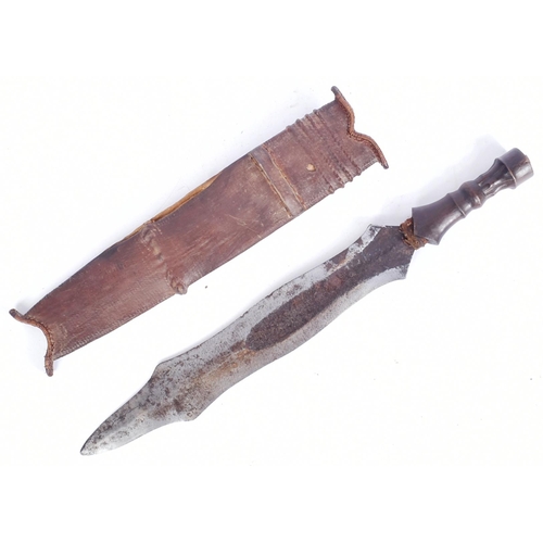 34 - An early 20th Century Central African Congolese Salampasu Sword. Carved wooden hilt and a double edg... 