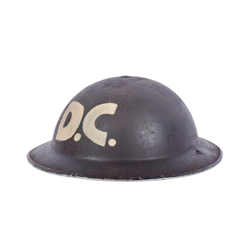 36 - A WWII Second World War British Home Front ' Damage Control ' brodie helmet. Typical form with a whi... 