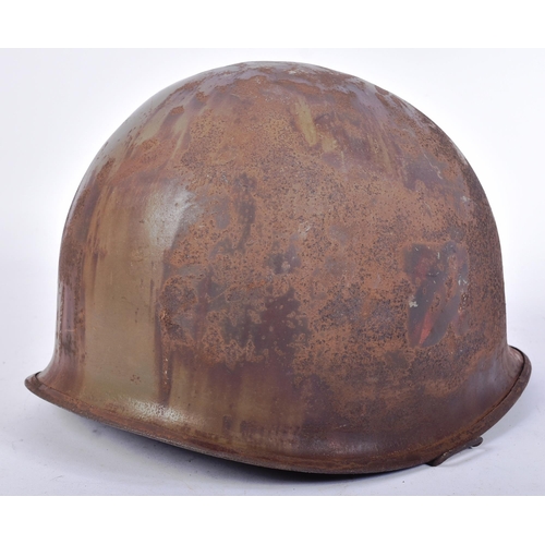 305 - A WWII Second World War US United States Army 3rd Infantry Division helmet. A swivel bale example re... 