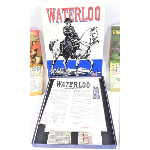 323 - Three vintage Avalon Hill board games; 1962 'Waterloo' Napoleonic Campaign game containing playing p... 