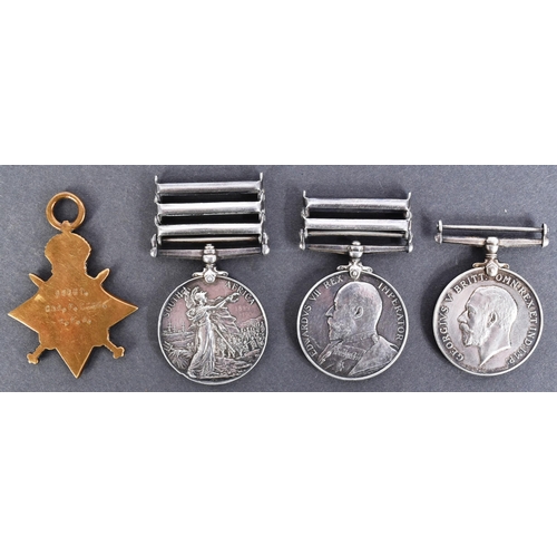 356 - Boer War & WWI First World War medal group from the Cooke family. Comprising:

 - Edward VII South A... 