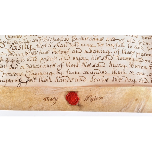 371 - A large 18th Century manuscript indenture / deeds on vellum relating to the rental / purchase of a p... 