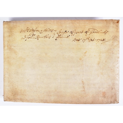 371 - A large 18th Century manuscript indenture / deeds on vellum relating to the rental / purchase of a p... 