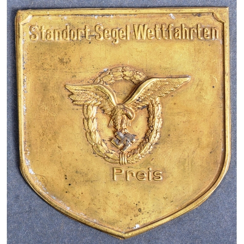 372 - A WWII Second World War Third Reich Nazi German Luftwaffe Pilots badge and prize shield. The badge d... 