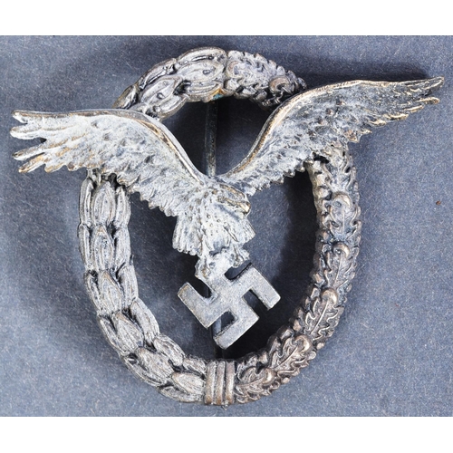 372 - A WWII Second World War Third Reich Nazi German Luftwaffe Pilots badge and prize shield. The badge d... 