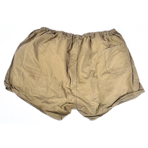 374 - A pair of WWII Second World War Third Reich Nazi German DAF Labour Workers sport shorts. Khaki cotto... 