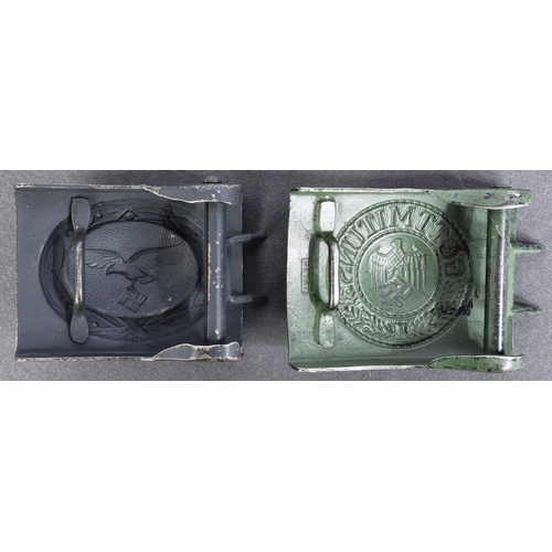 423 - Two WWII Second World War Third Reich Nazi German Officers uniform belt buckle comprising a Luftwaff... 