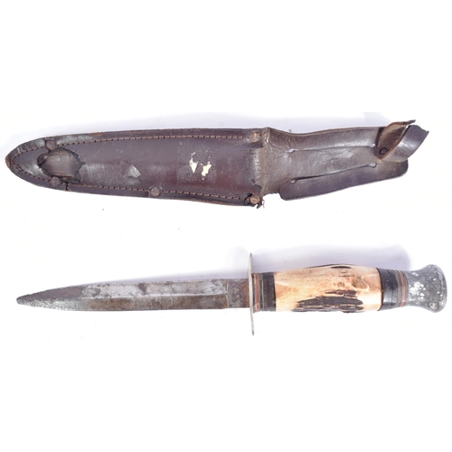 459 - Two WWII Second World War British William Rogers boot knife / hunting knifes and a post war German S... 