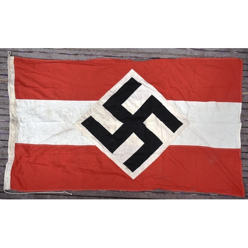 463 - A large WWII Second World War style Third Reich Nazi German Hitler Youth flag. Red and white backgro... 