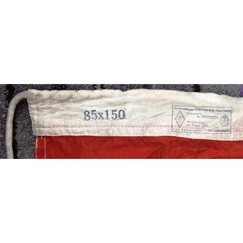 463 - A large WWII Second World War style Third Reich Nazi German Hitler Youth flag. Red and white backgro... 