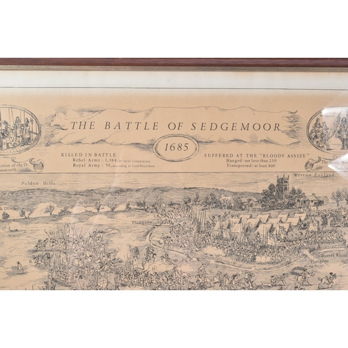 469 - Local interest - a vintage framed and glazed print depicting The Battle of Sedgemoor between the Kin... 