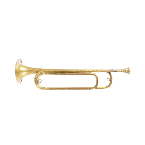 471 - A WWII Second World War Third Reich Nazi German Hitler Youth trumpet. The brass trumpet with two cir... 