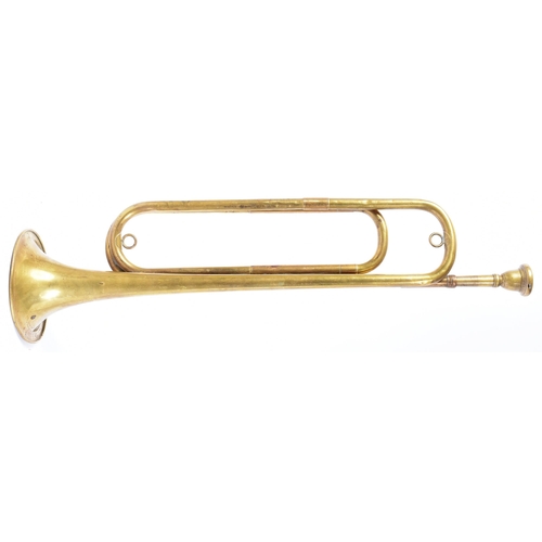 471 - A WWII Second World War Third Reich Nazi German Hitler Youth trumpet. The brass trumpet with two cir... 