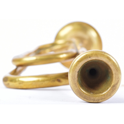 471 - A WWII Second World War Third Reich Nazi German Hitler Youth trumpet. The brass trumpet with two cir... 