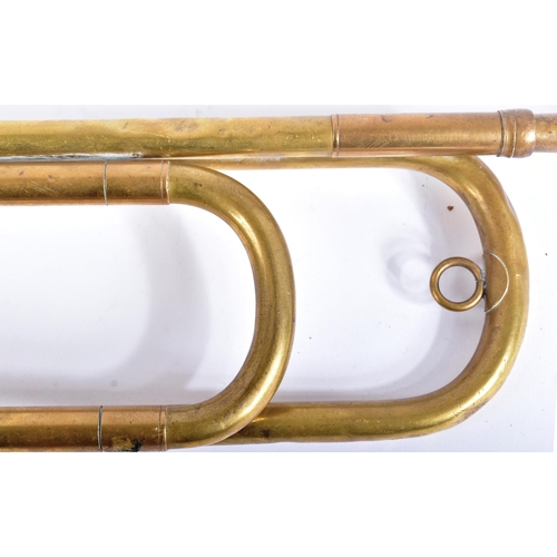 471 - A WWII Second World War Third Reich Nazi German Hitler Youth trumpet. The brass trumpet with two cir... 