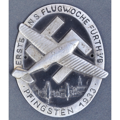 472 - Two WWII Second World War Third Reich Nazi German Luftwaffe interest badges comprising and event fly... 