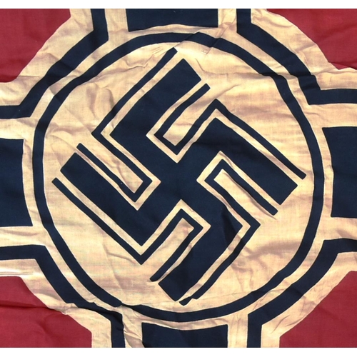 479 - A WWII Second World War Third Reich Nazi German style battle flag. Swastika to centre, the flag in r... 