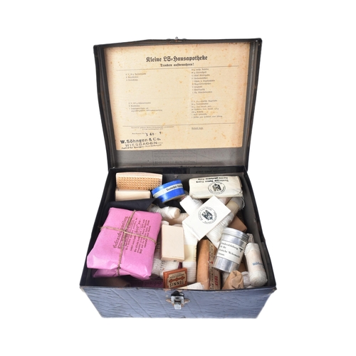 482 - A WWII Second World War Third Reich Nazi German LSP Air Raid Protection Police First Aid kit. Black ... 