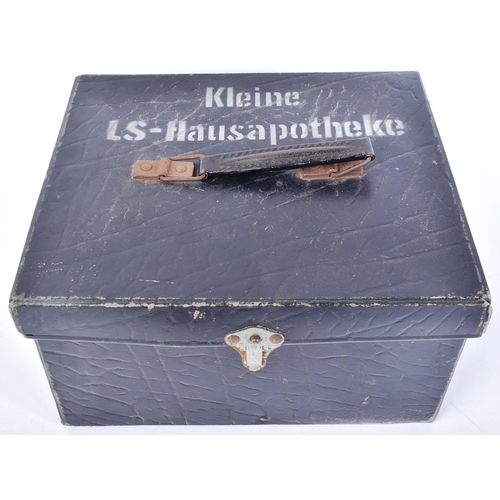 482 - A WWII Second World War Third Reich Nazi German LSP Air Raid Protection Police First Aid kit. Black ... 