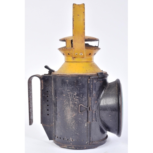 483 - Railwayana - a vintage British Rail (Midlands) hand held railway signalling lantern / lamp in yellow... 