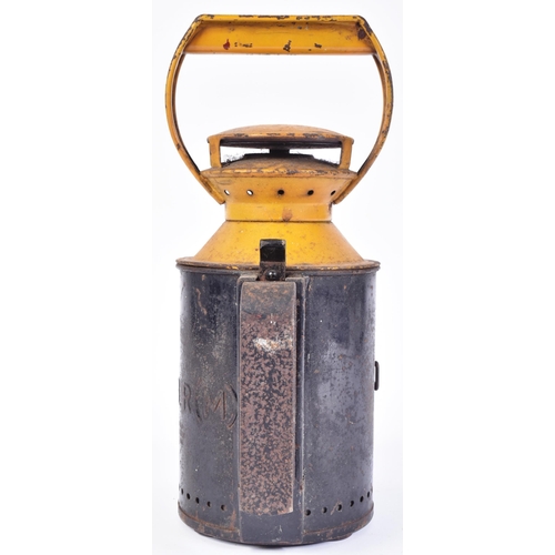 483 - Railwayana - a vintage British Rail (Midlands) hand held railway signalling lantern / lamp in yellow... 