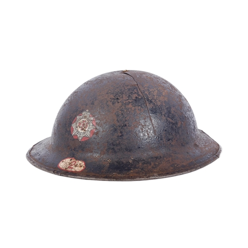 57 - A WWII Second World War British National Fire Service brodie helmet. The helmet of usual form with h... 