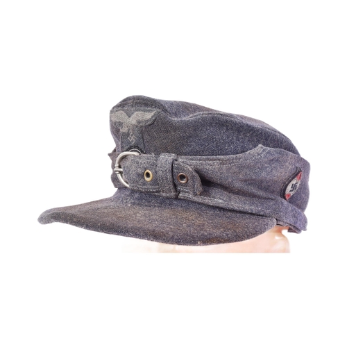 496 - A WWII Second World War Third Reich Nazi German Luftwaffe Officers M43 forage cap. Field grey / blue... 