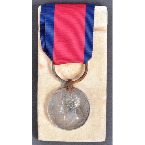 7 - A Napoleonic War era Battle of Waterloo campaign medal awarded to one Lieut Edward Hamil of the 1st ... 