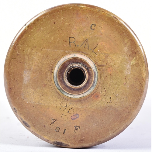 74 - A WWI First World War British (inert) 6 Pounder Hotchkiss cannon cartridge shell. The shell with bla... 