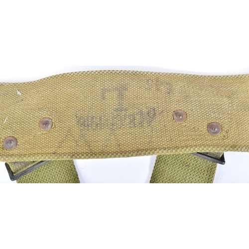 84 - A WWI First World War British Army Officers 08 pattern webbing belt. The belt dated 1916 with front ... 