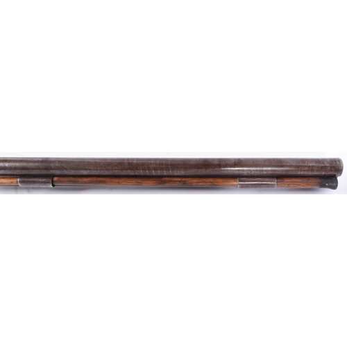 510 - An antique early 19th century large double-barrelled muzzle-loading percussion rifle by Hollis & She... 