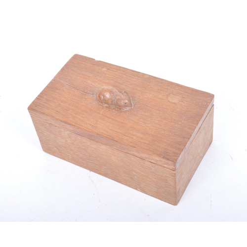 101 - Robert ' Mouseman ' Thompson of Kilburn - A solid English oak hand carved lidded trinket box case. O... 