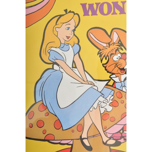 105 - A vintage 20th century 1970s Alice In Wonderland poster print in full colours featuring Alice and ot... 