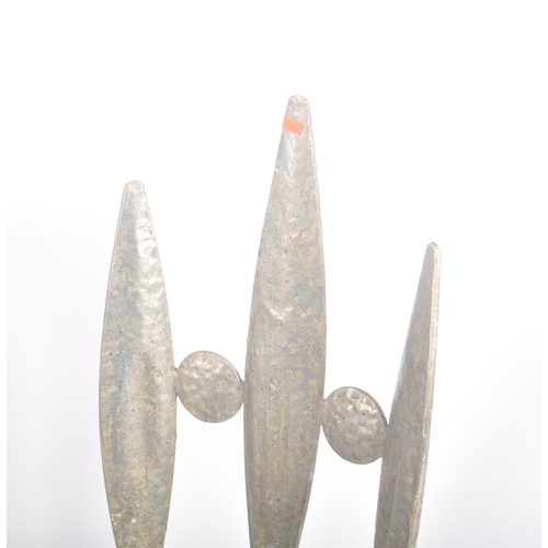 110 - Nicolas Blandin - A pair of retro vintage late 20th century circa 1990s French hammered iron & velve... 