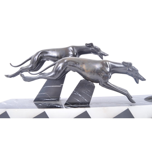 14 - Lucien Gibert (French, 1904-1988) - An original 20th century bronze sculpture of leaping hounds hunt... 