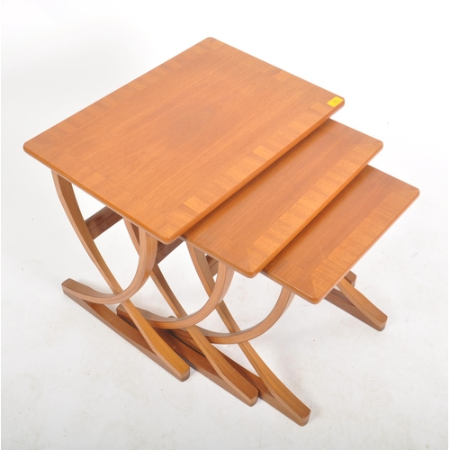 146 - Nathan Furniture - A retro vintage mid 20th century circa. 1970's teak nest of graduating tables. Th... 