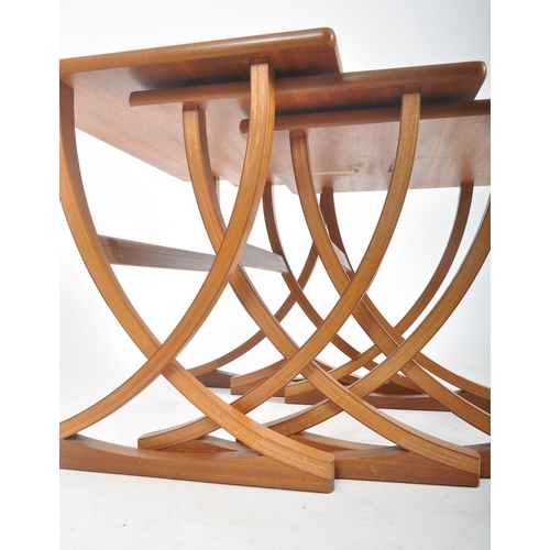 146 - Nathan Furniture - A retro vintage mid 20th century circa. 1970's teak nest of graduating tables. Th... 