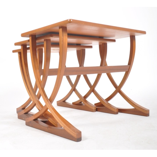 146 - Nathan Furniture - A retro vintage mid 20th century circa. 1970's teak nest of graduating tables. Th... 