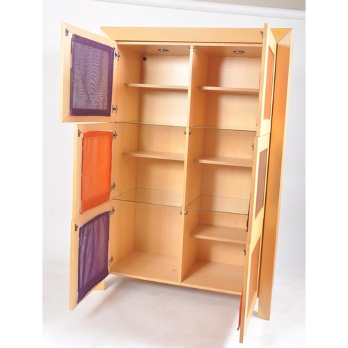 153 - Skovby - Danish Furniture - A retro vintage early 2000s blonde oak Danish Skovby wardrobe cabinet. T... 