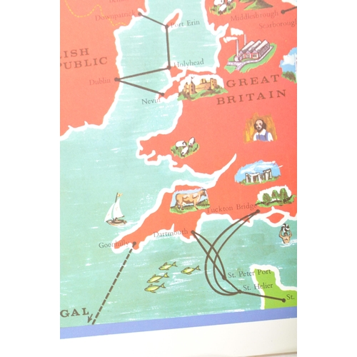 161 - Two retro 1960s General Post Office GPO-produced educational / advertisement map posters, being a 19... 