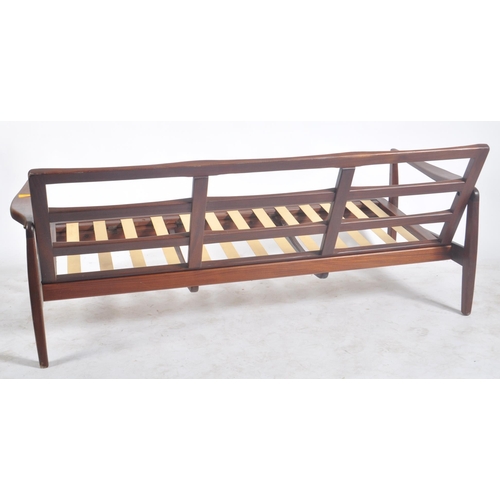 184 - R. W. Toothill for Toothill Furniture - A retro 1960s teak wood framed three seater sofa setter havi... 