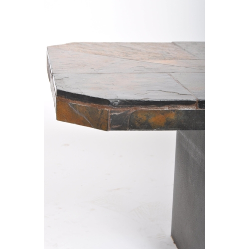 186 - Attributed to Paul Kingma - Tableaux Series - A vintage 20th century brutalist slate topped coffee t... 