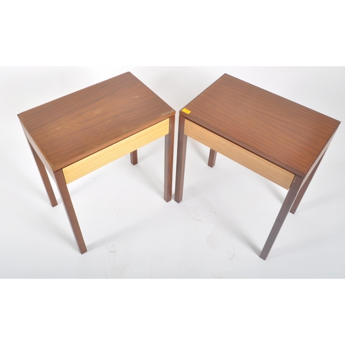 198 - British Modern Design - A pair of retro vintage mid 20th century British furniture teak side occasio... 