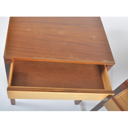 198 - British Modern Design - A pair of retro vintage mid 20th century British furniture teak side occasio... 