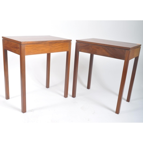 198 - British Modern Design - A pair of retro vintage mid 20th century British furniture teak side occasio... 